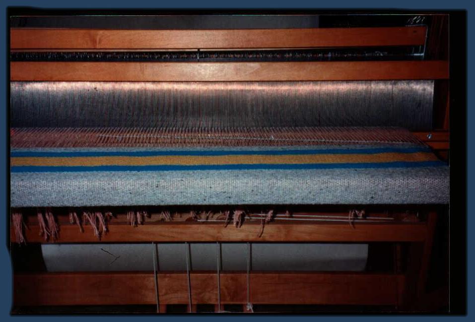 Cordelia's rug on the loom